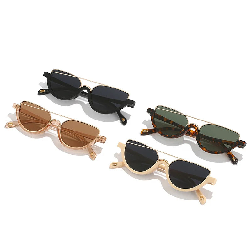 Half Frame Oval Sunglasses