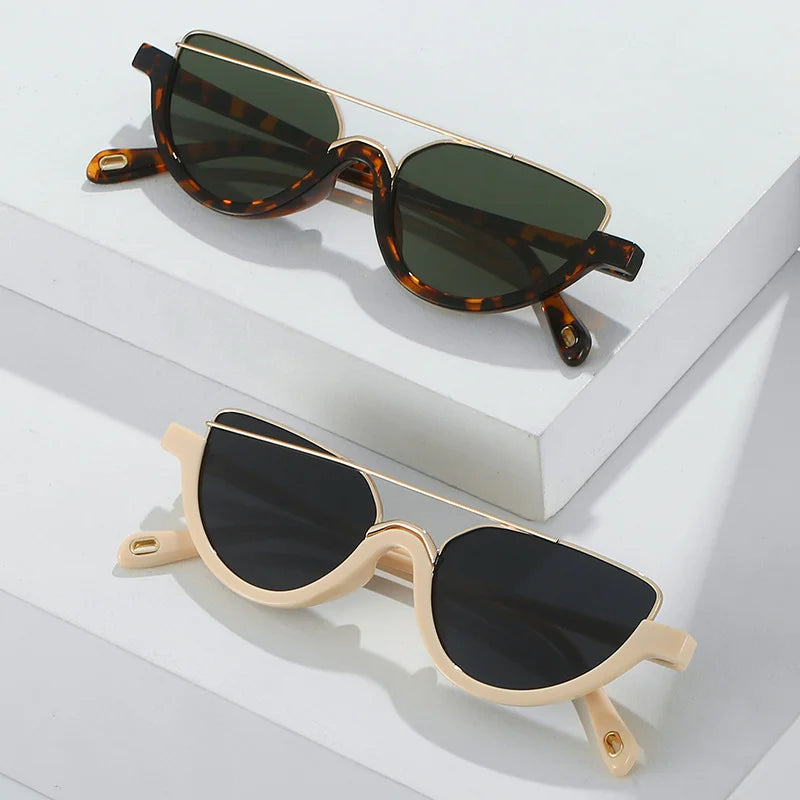 Half Frame Oval Sunglasses