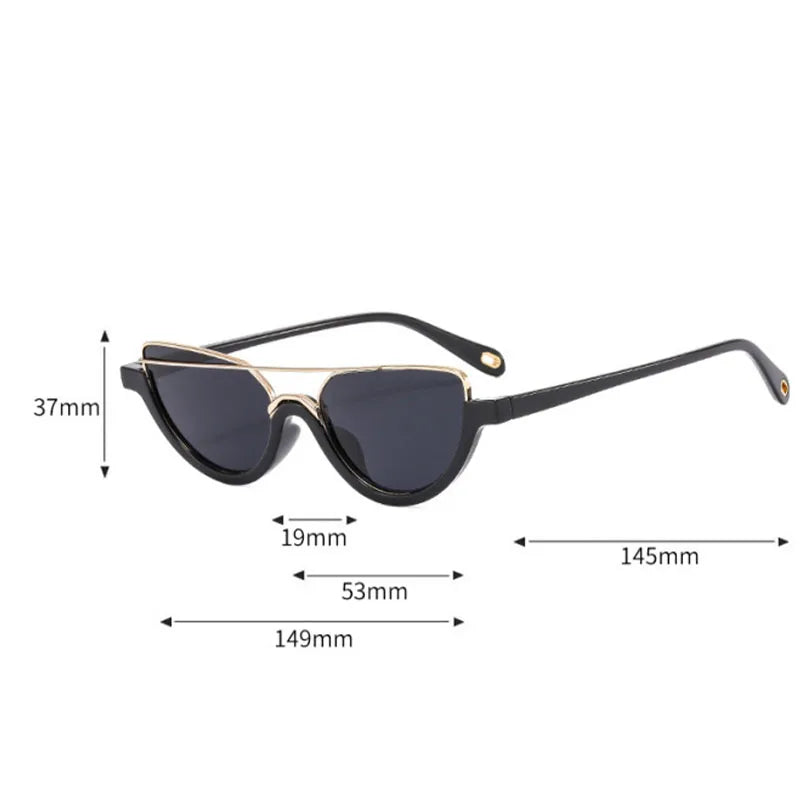 Half Frame Oval Sunglasses